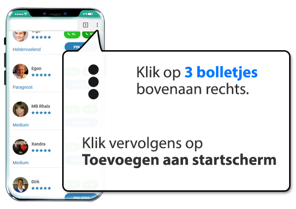 android: Paragnostentilburg.nl instellen als app op Mobiel