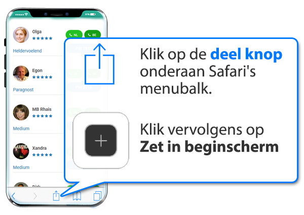 iphone en ipad: Paragnostentilburg.nl als app instellen op Mobiel